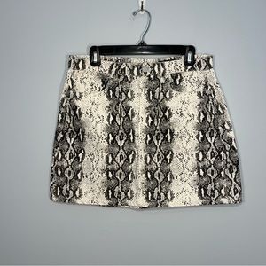 BlankNYC Skirt Womens 29 Black White Snakeskin Python Print Denim Mini Cotton